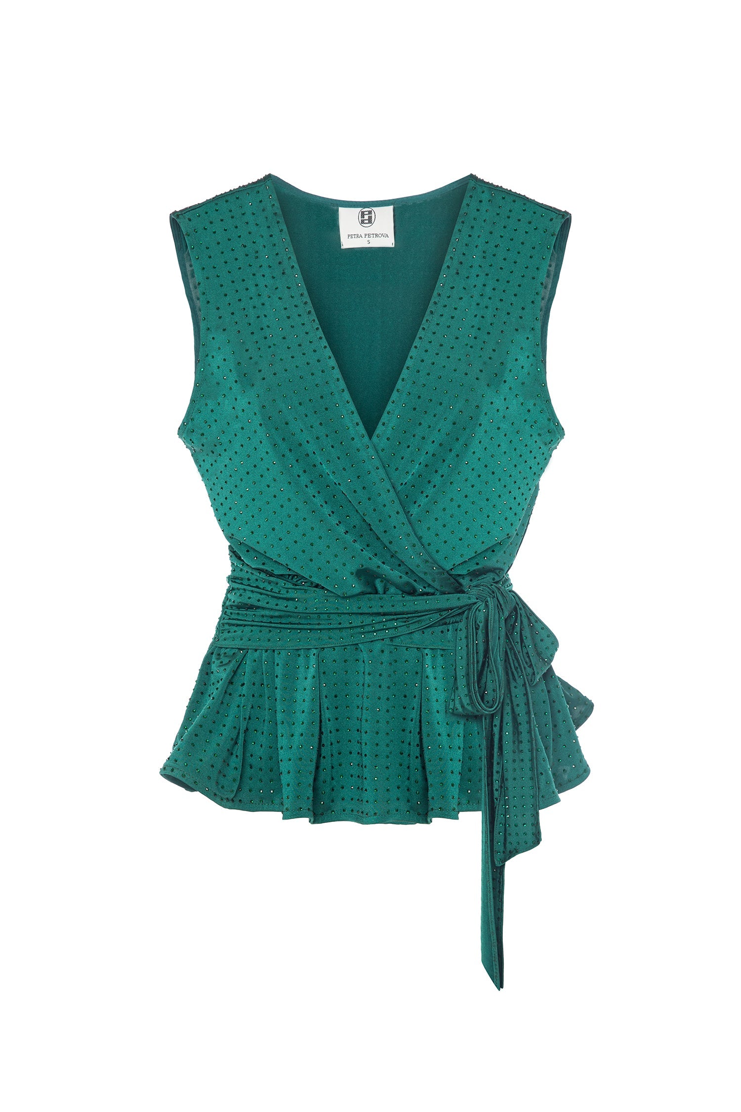 Crystal Stone Wrap Green Top Griselle