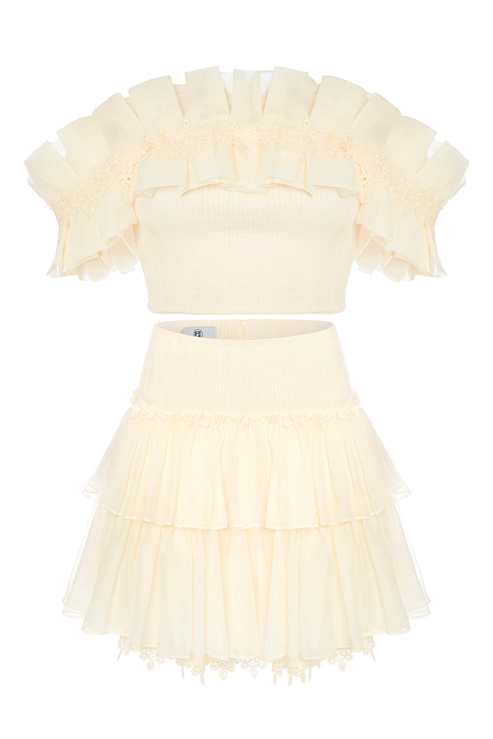 Cotton Top And Skirt Set De Mari